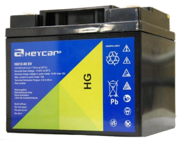 12V 50Ah Batería AGM HEYCAR HG12-50 12 V46 A Sin mantenimiento