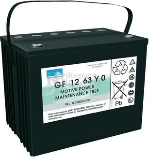 12V 63Ah Batería Gel todas las aplicaciones medidas 261x171x210mm Sonnenschein Dryfit GF12063YO 12 V 63 A